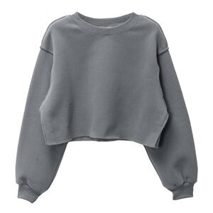 Gray Women's Cropped Sweatshirt